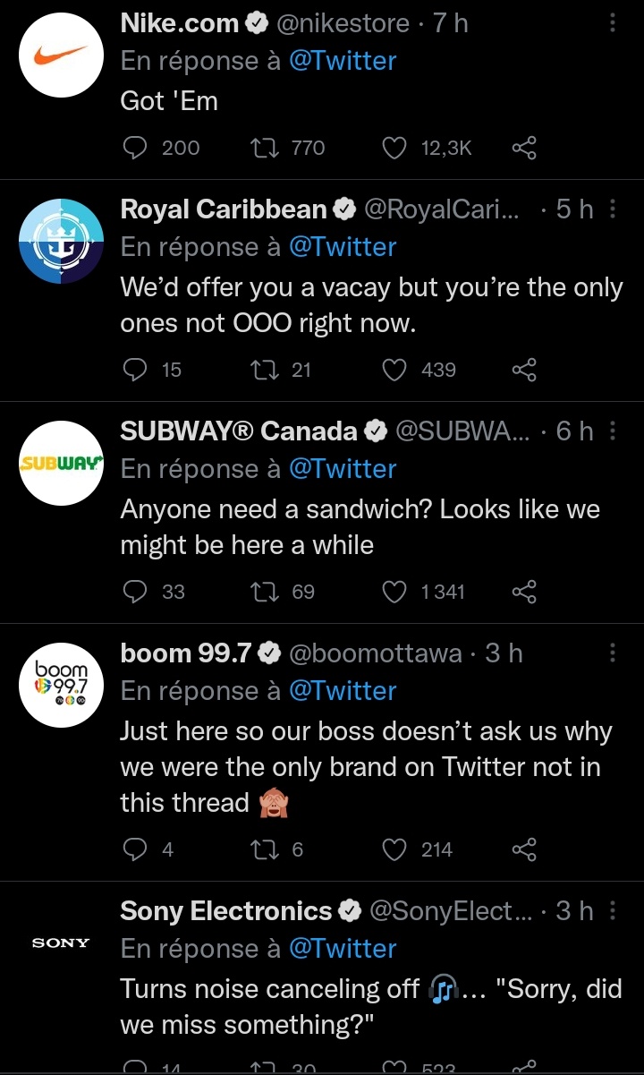 Subway sur Twitter