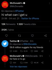 McDonald's sur Twiter